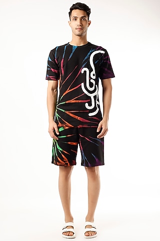 Black Tie-Dyed Co-Ord Set by HUEDEE