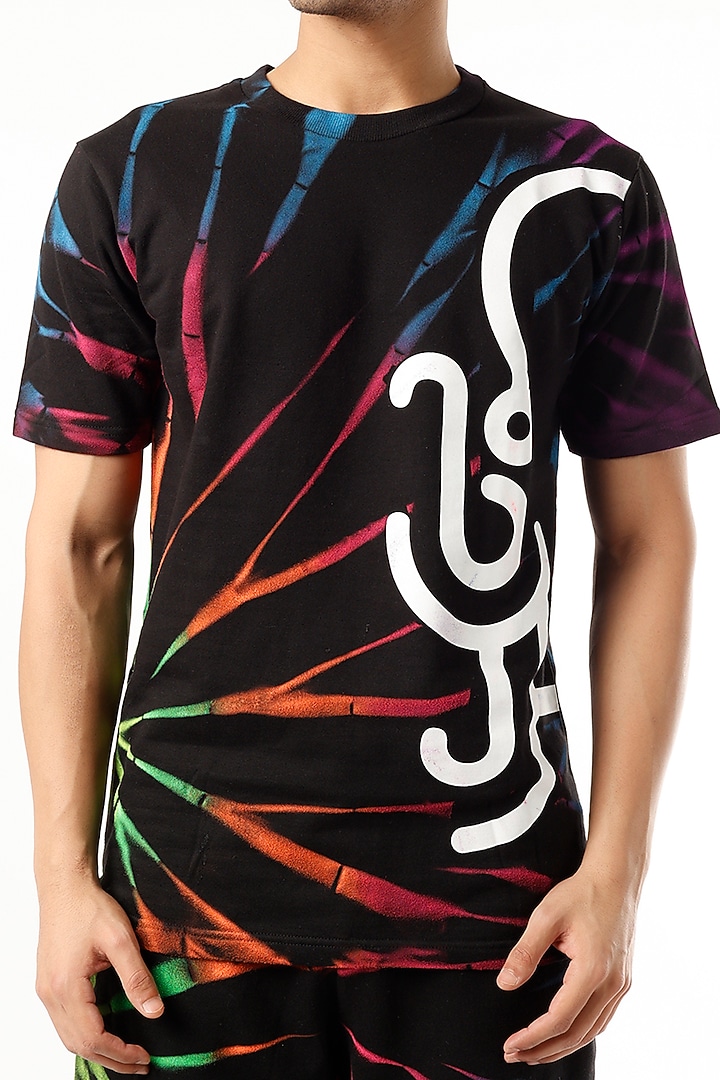 Black Tie-Dyed Co-Ord Set by HUEDEE at Pernia's Pop Up Shop