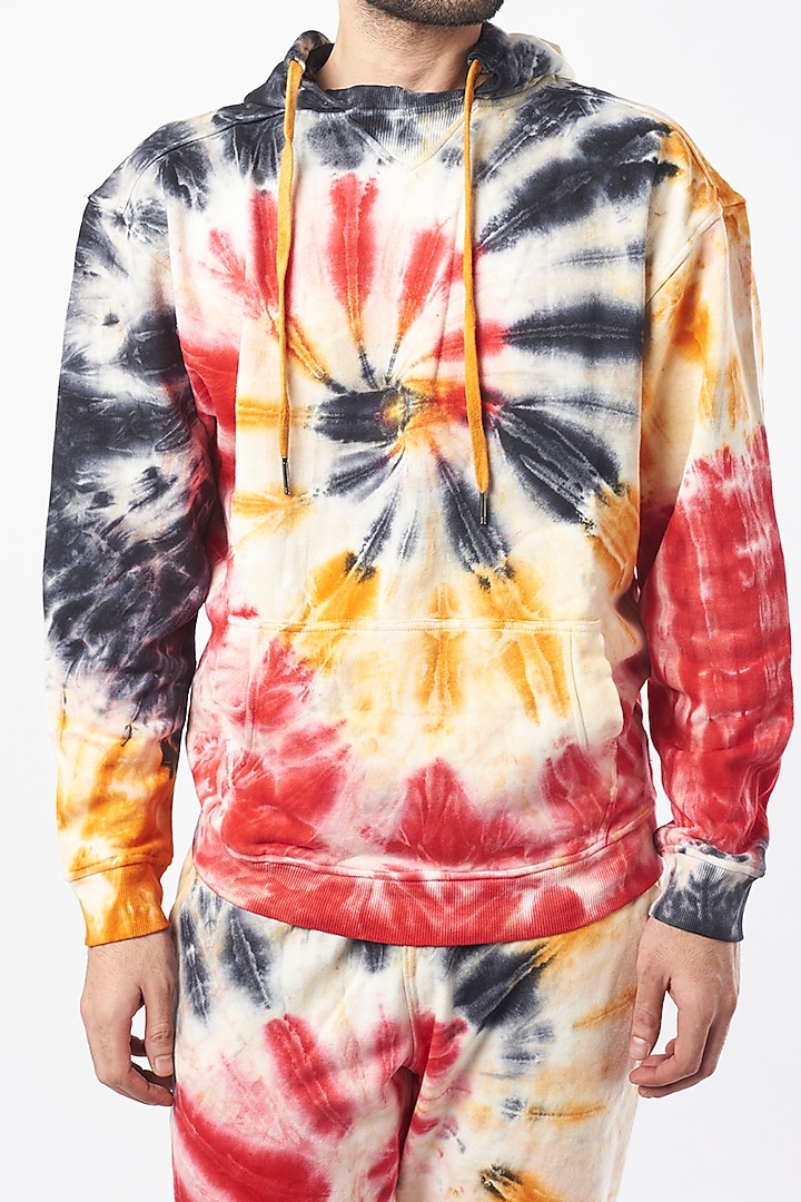 Multi Colored Tie-Dye Hoodie by HUEDEE at Pernia's Pop Up Shop