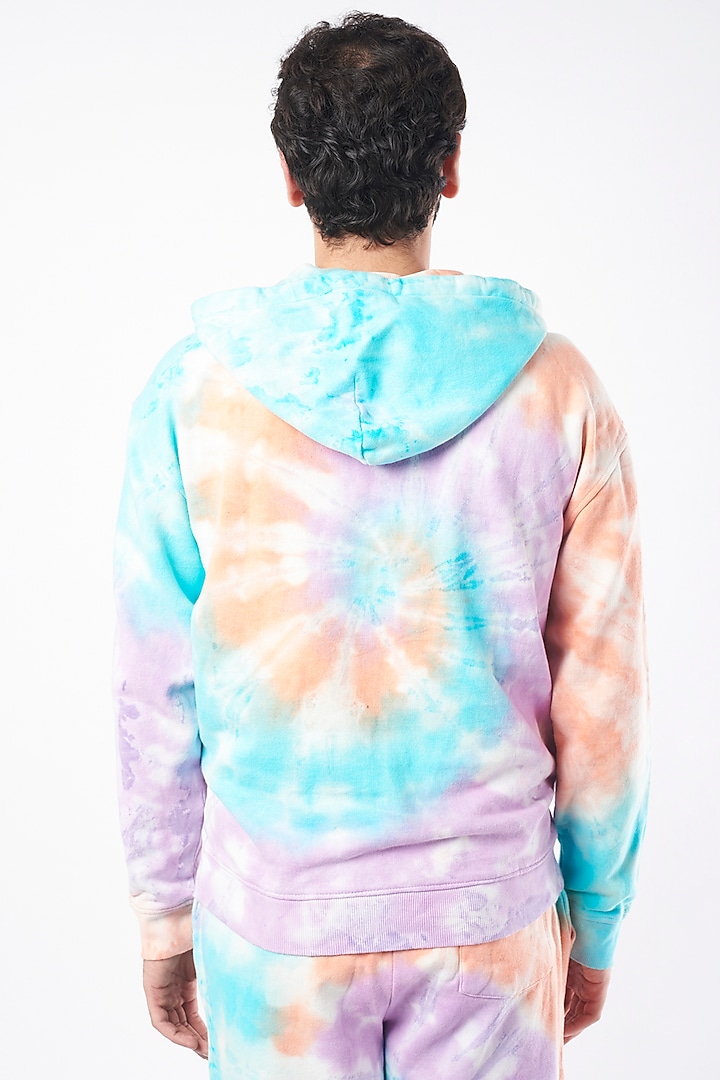 Multi Colored Tied & Dyed Hoodie by HUEDEE at Pernia's Pop Up Shop
