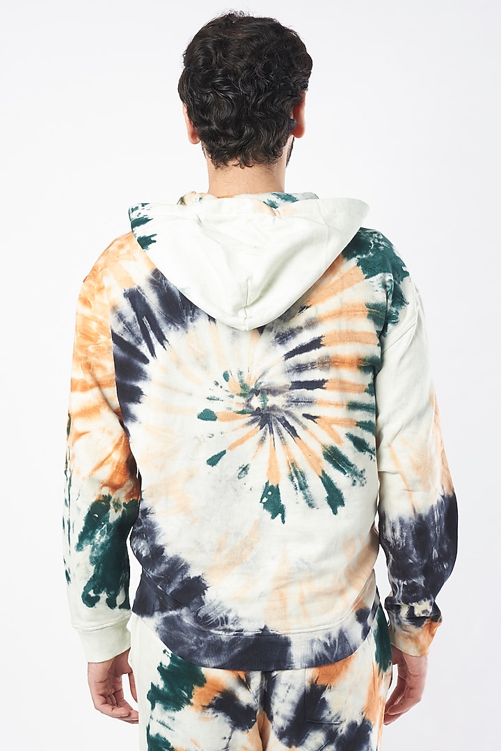 Multi Colored Hoodie With Tie-Dye by HUEDEE at Pernia's Pop Up Shop