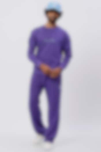Purple Recycled Cotton Pant Set by HUEDEE