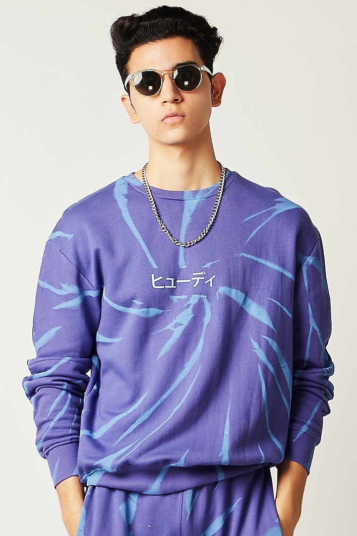 Purple Tie-Dye Printed Sweatshirt by HUEDEE at Pernia's Pop Up Shop