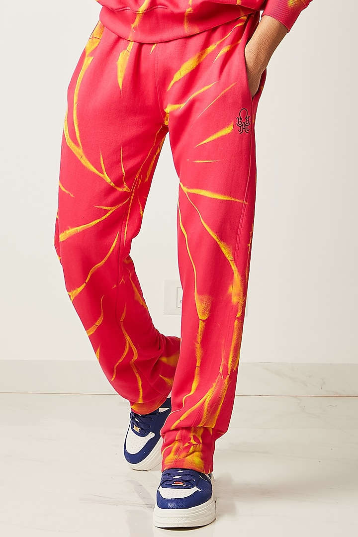 Pink Printed Jogger Pants by HUEDEE at Pernia's Pop Up Shop