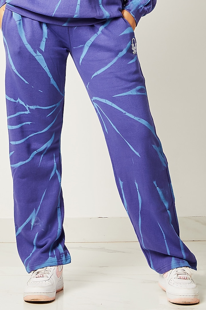 Purple Printed Jogger Pants by HUEDEE at Pernia's Pop Up Shop