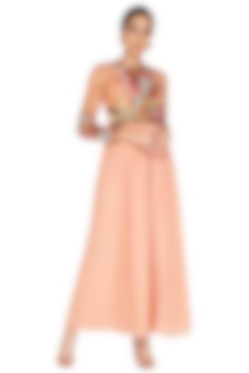 Powder Pink Embroidered Gown by Lavender