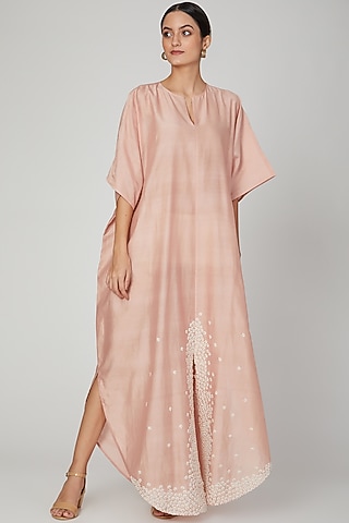 Blush Pink Embroidered Kaftan by Lavender