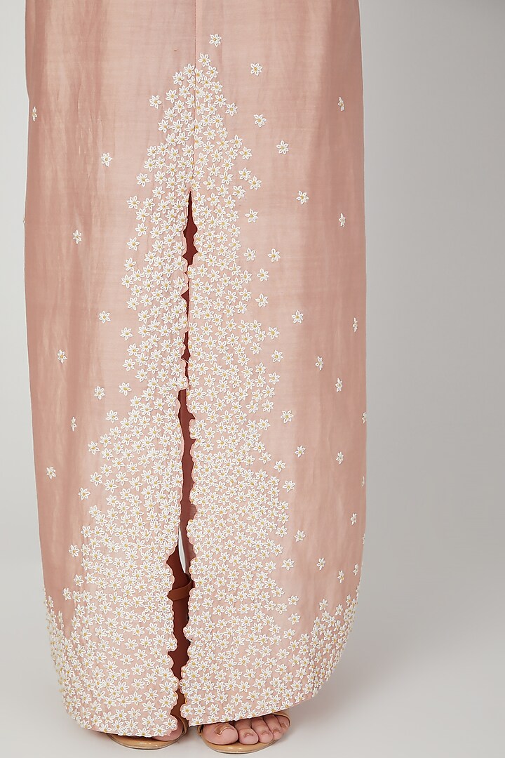 Blush Pink Embroidered Kaftan by Lavender at Pernia's Pop Up Shop
