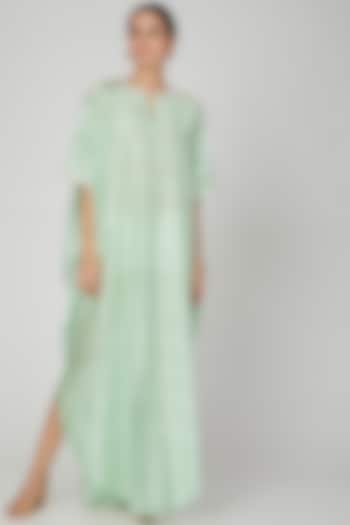 Mint Jaal Embroidered Kaftan by Lavender