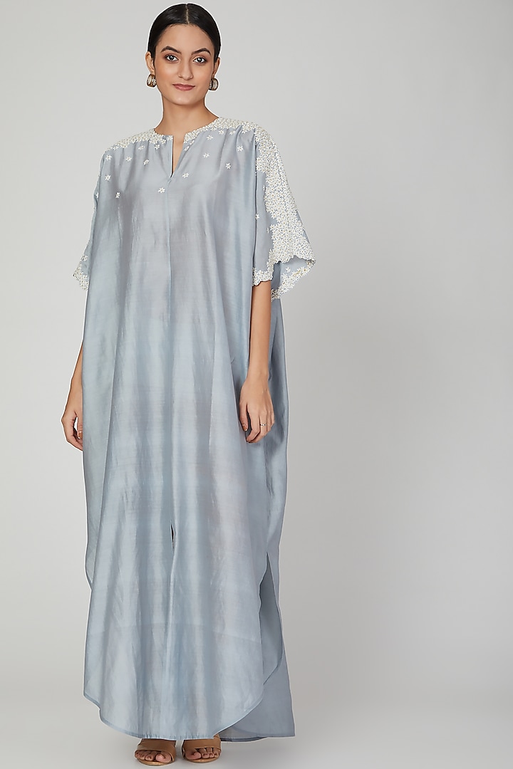 Blue Jaal Embroidered Kaftan   by Lavender