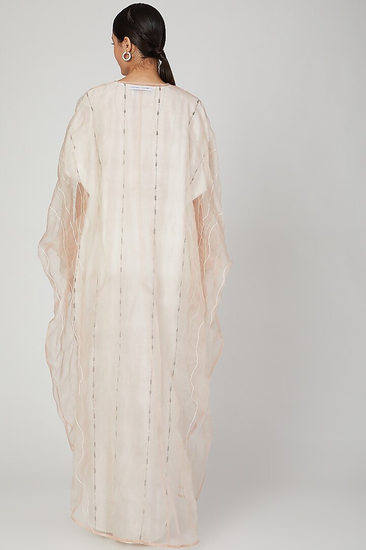 White Embroidered Kaftan With Dress by Lavender at Pernia's Pop Up Shop