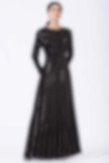 Black Hand Embroidered Gown by Lavender at Pernia's Pop Up Shop