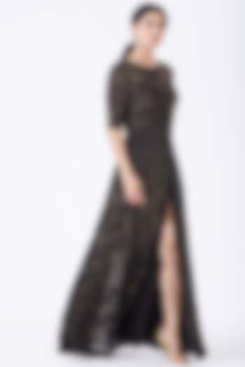 Black Gown With Hand Embroidery by Lavender at Pernia's Pop Up Shop