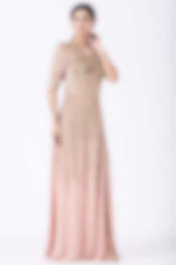 Blush Pink Hand Embroidered Gown by Lavender