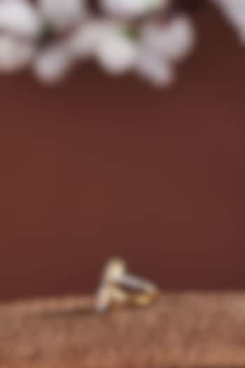 Gold Finish Moissanite Polki Ring In Sterling Silver by Hunar at Pernia's Pop Up Shop