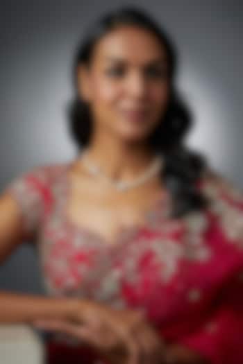 Gold Finish Moissanite Polki Pearl Necklace In Sterling Silver by Hunar at Pernia's Pop Up Shop