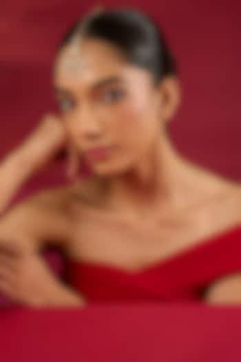 Gold Finish Kundan Polki & White Stone Maangtikka by Hunar at Pernia's Pop Up Shop