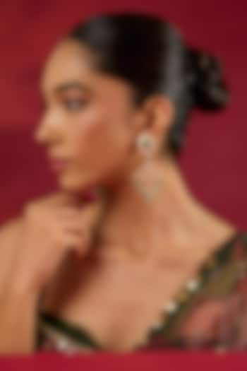 Gold Finish Kundan Polki & Emerald Stone Dangler Earrings by Hunar at Pernia's Pop Up Shop