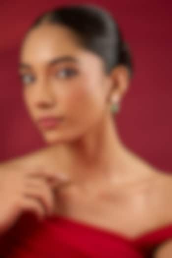 Gold Finish Kundan Polki & Emerald Stone Dangler Earrings by Hunar at Pernia's Pop Up Shop