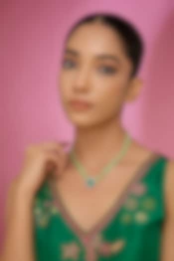 Gold Finish Kundan Polki & Emerald Stone Necklace by Hunar at Pernia's Pop Up Shop