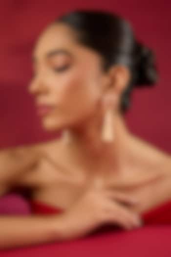 Gold Finish Kundan Polki & Pearl Dangler Earrings by Hunar at Pernia's Pop Up Shop