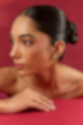 Gold Finish Kundan Polki & Emerald Stone Stud Earrings by Hunar at Pernia's Pop Up Shop