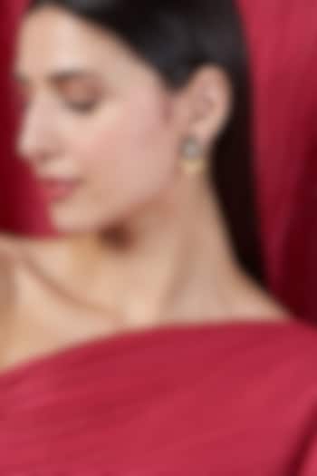 Gold Finish Pearls Stud Earrings In Sterling Silver by Hunar at Pernia's Pop Up Shop