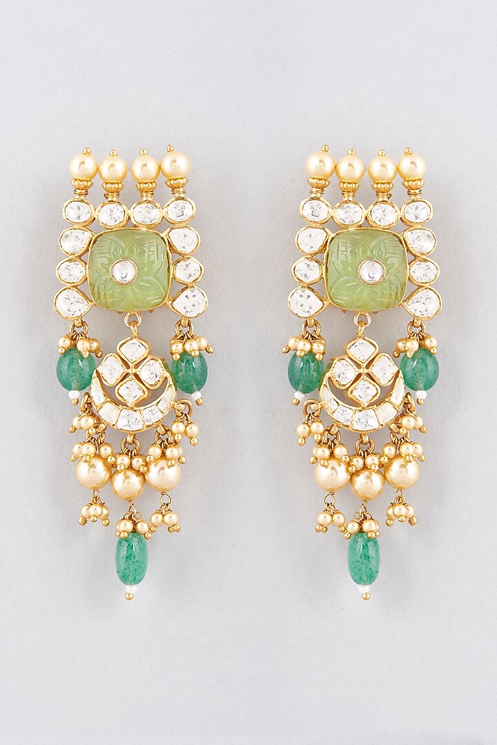 Gold Finish Earrings In Sterling Silver by Hunar at Pernia's Pop Up Shop