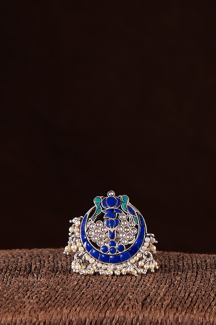 White Finish Moissanite Polki Ring In Sterling Silver by Hunar at Pernia's Pop Up Shop