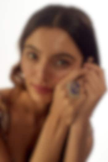 White Finish Moissanite Polki Ring In Sterling Silver by Hunar at Pernia's Pop Up Shop