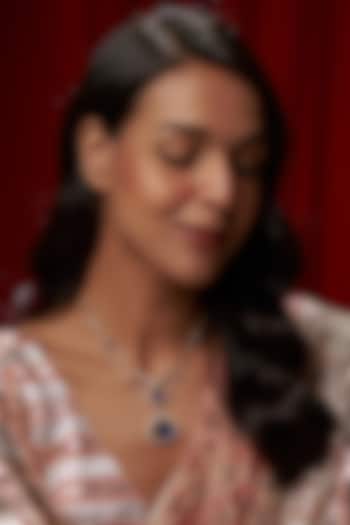 Gold Finish Moissanite Polki Layered Necklace In Sterling Silver by Hunar at Pernia's Pop Up Shop