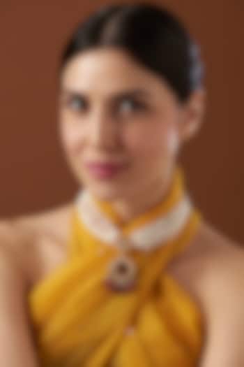 Gold Finish Pearl Necklace In Sterling Silver by Hunar at Pernia's Pop Up Shop