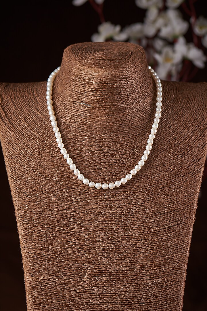 White Mother Of Pearl Mala In Sterling Silver by Hunar at Pernia's Pop Up Shop