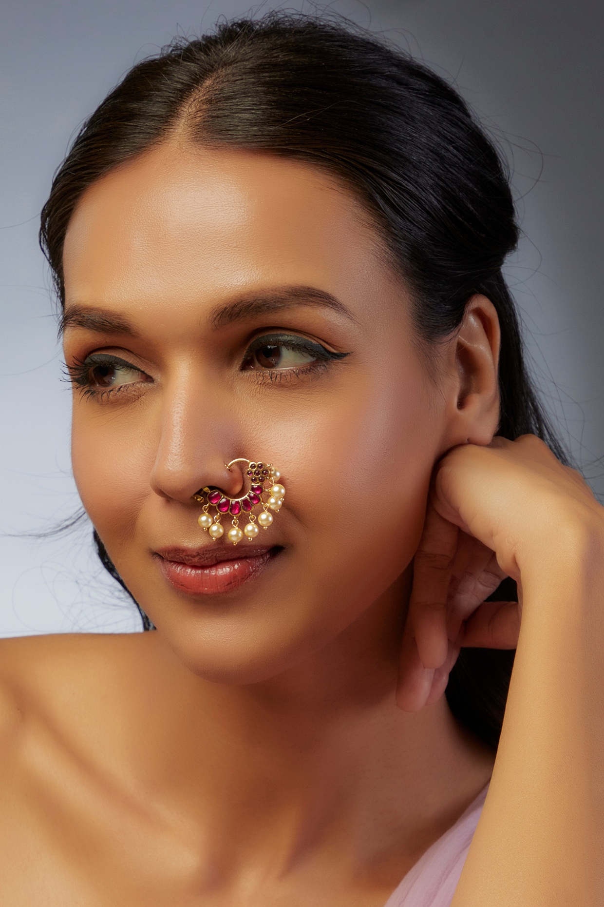 Buy Fida Wedding Ethnic Oxidized Silver Set Of 6 Tribal Nose Rings For  Women Online
