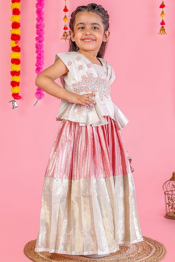 Pink Tissue Pleated Skirt Set For Girls by Hooray at Pernia's Pop Up Shop