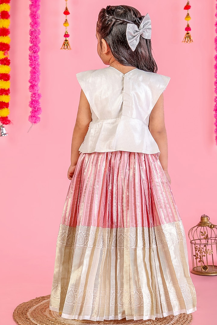 Pink Tissue Pleated Skirt Set For Girls by Hooray at Pernia's Pop Up Shop