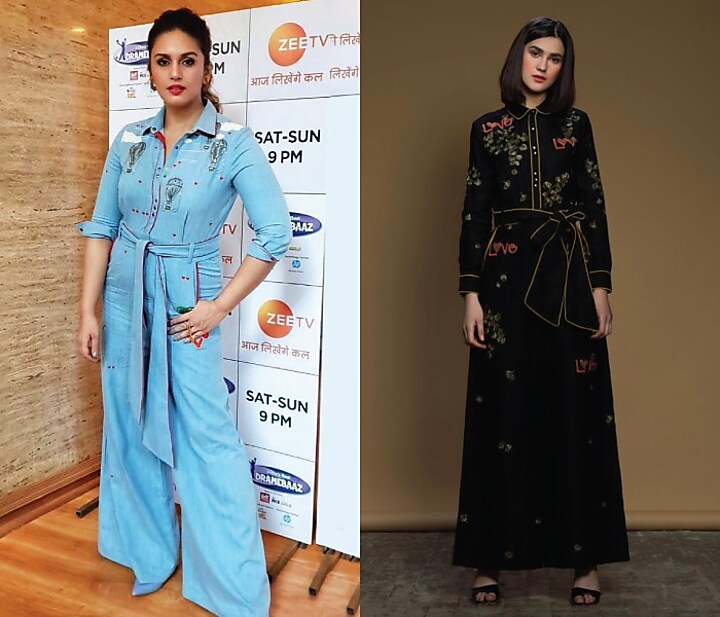 Black embroidered jumpsuit by Shahin Mannan at Pernia's Pop Up Shop