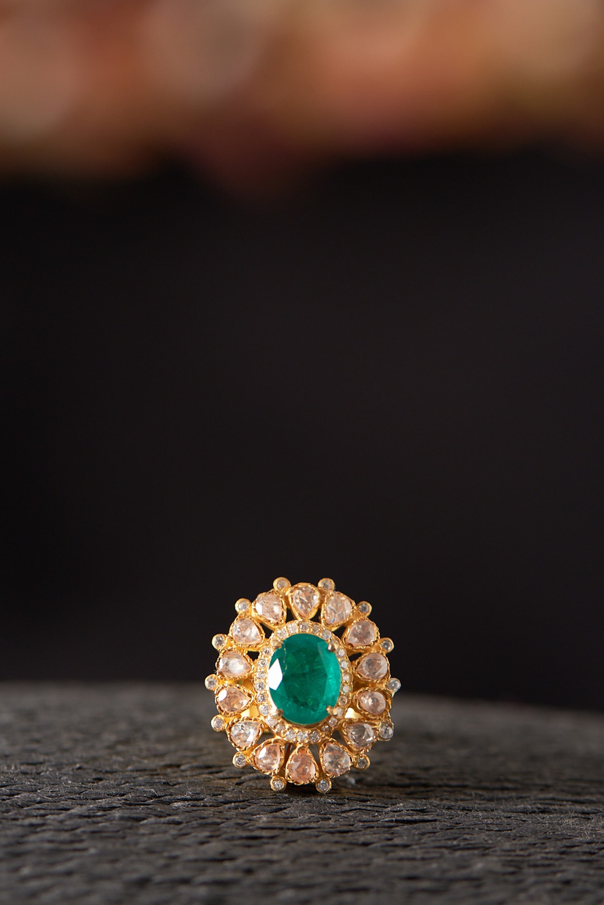 Christopher Designs Oval Green Tourmaline Fashion Ring  (83R-OV1512M-GT_K6108-2) - Crisscut® Diamond Jewelry