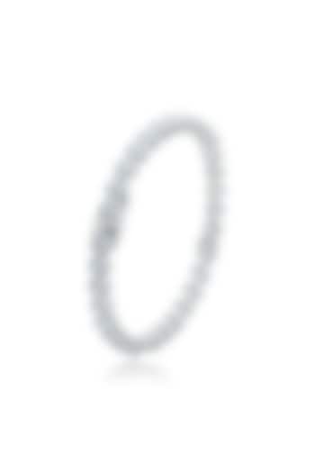 White Finish Zirconia Handcrafted Bangle In Sterling Silver by HYBA JEWELS at Pernia's Pop Up Shop