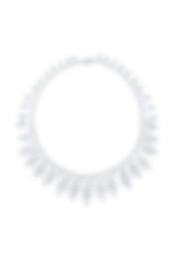 White Finish Diamond Necklace In Sterling Silver by HYBA JEWELS at Pernia's Pop Up Shop