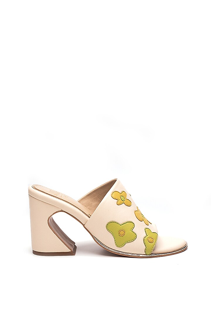 Multi-Colored Genuine Leather Floral Heels by HEEL YOUR SOLE at Pernia's Pop Up Shop