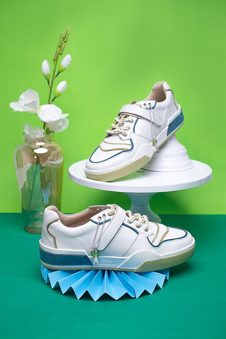 White Nappa Leather Sneakers by HEEL YOUR SOLE