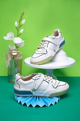 White Nappa Leather Sneakers by HEEL YOUR SOLE
