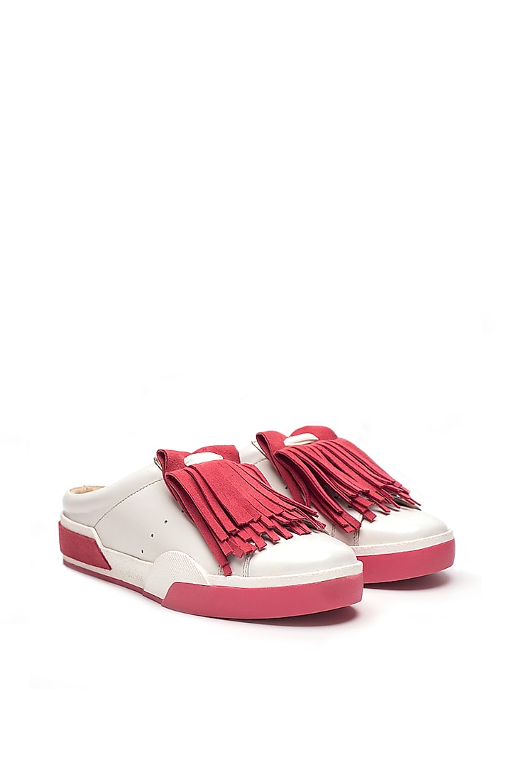 Pink Genuine Leather Slip-On Sneaker by HEEL YOUR SOLE at Pernia's Pop Up Shop