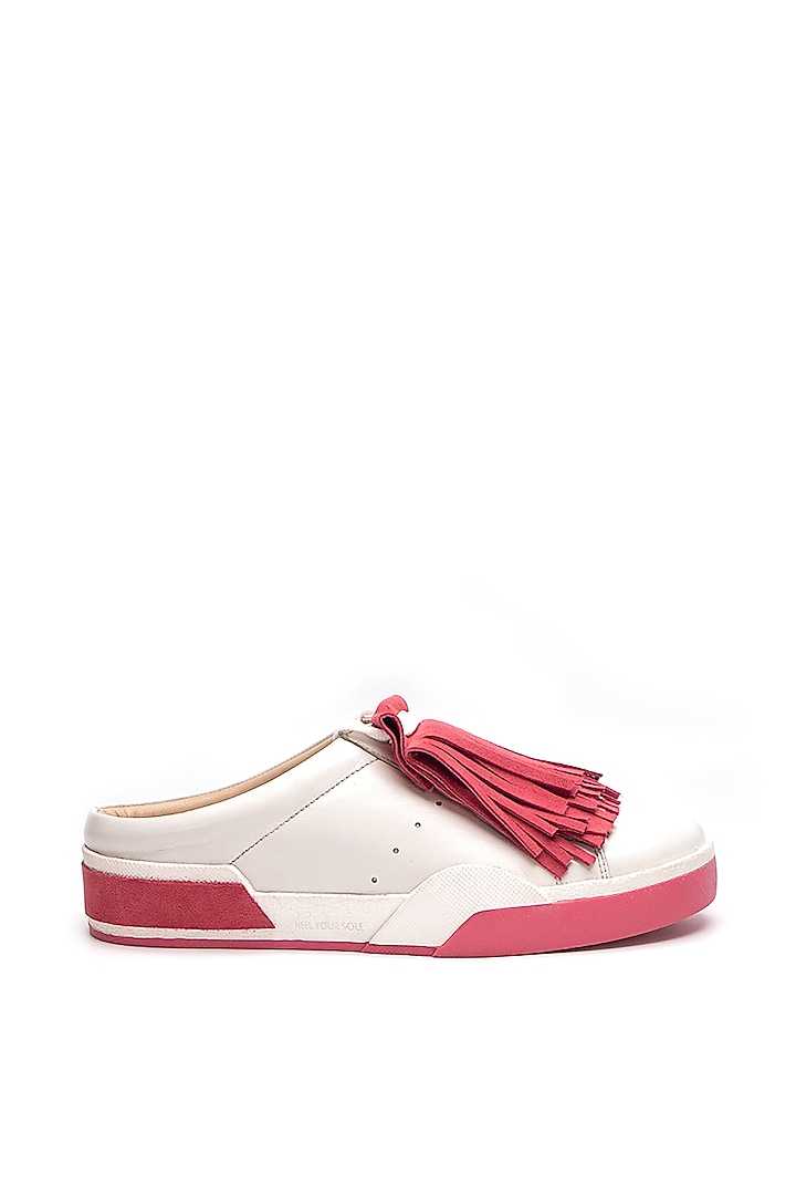 Pink Genuine Leather Slip-On Sneaker by HEEL YOUR SOLE at Pernia's Pop Up Shop