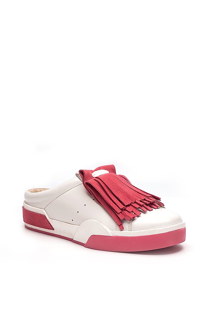 Pink Genuine Leather Slip-On Sneaker by HEEL YOUR SOLE at Pernia's Pop Up Shop