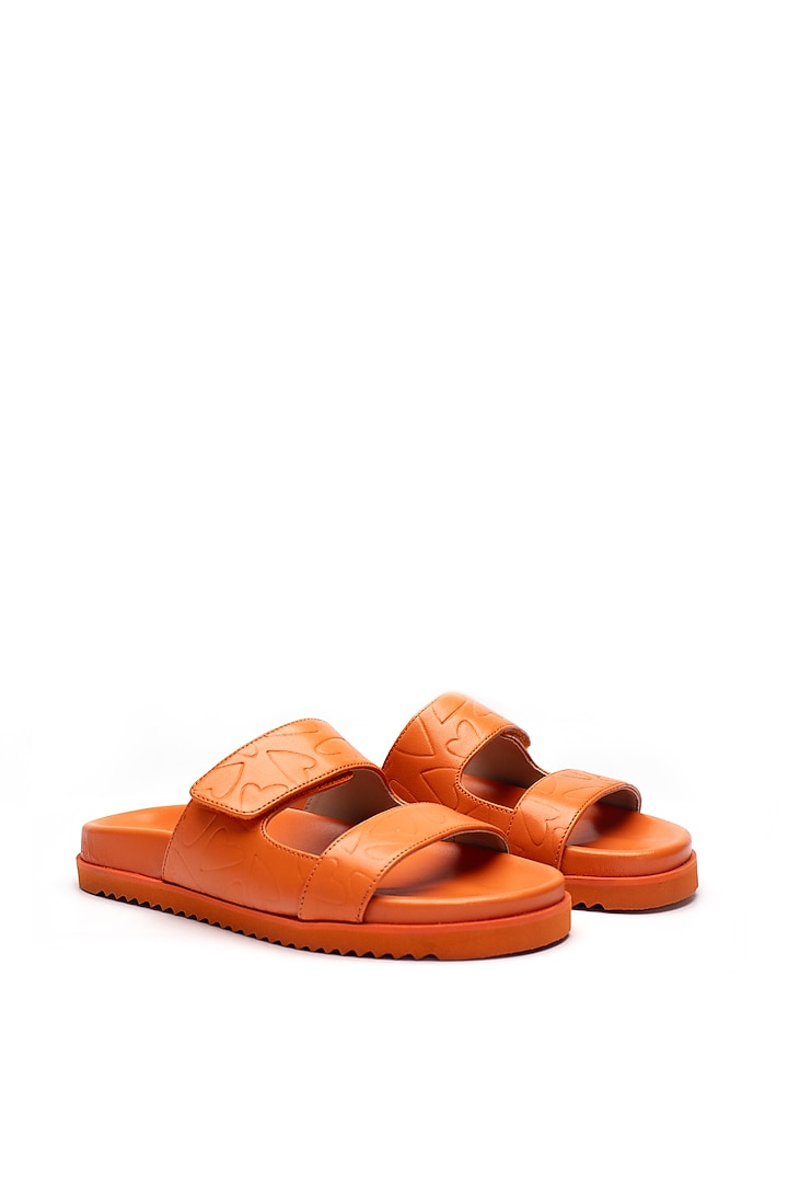 Orange Genuine Leather Pompidou Flats by HEEL YOUR SOLE at Pernia's Pop Up Shop