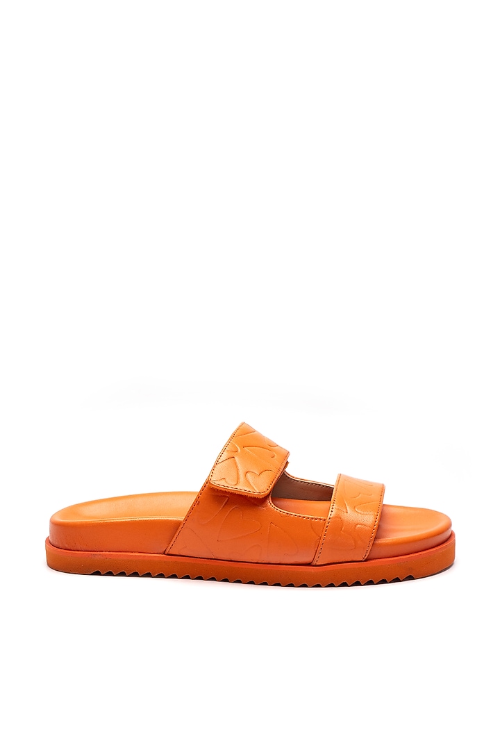 Orange Genuine Leather Pompidou Flats by HEEL YOUR SOLE at Pernia's Pop Up Shop
