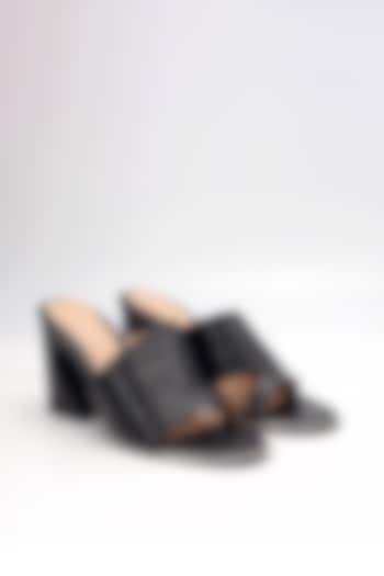 Black Cow Leather Heels by HEEL YOUR SOLE at Pernia's Pop Up Shop