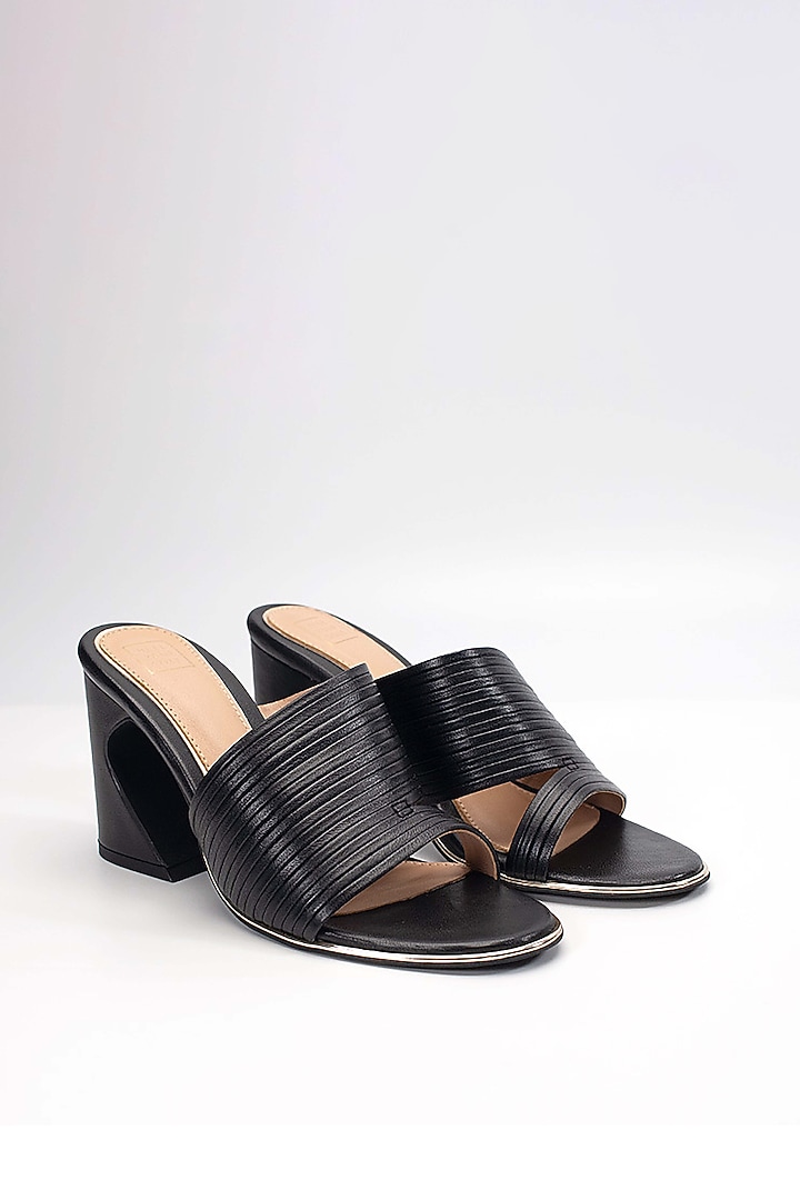 Black Cow Leather Heels by HEEL YOUR SOLE at Pernia's Pop Up Shop